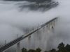 Una mañana de diciembre, nuevo puente de Gundián sobre el Ulla