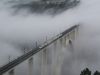 Una mañana de diciembre, nuevo puente de Gundián sobre el Ulla
