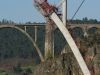 Puente Gundián y las obras del puente nuevo de la Línea del AVE Santiago-Ourense