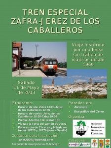 Cartel del viaje entre Zafra y Jerez de los Caballeros