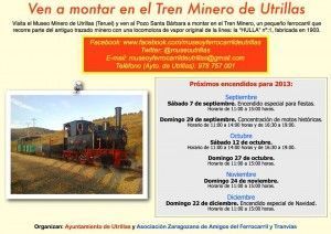 Circulaciones del tren minero de Utrillas. Imagen: Amigos del Museo Minero de Utrillas.
