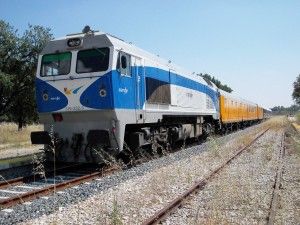 El Tren Edades del Hombre, compuesto por el Tren Azul de AZAFT y la 319-332 de Renfe. Foto: Carlos123456.